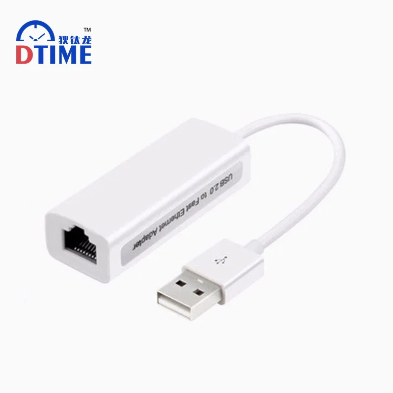 DTIME Бренд USB 2.0 Ethernet Адаптер для Компьютера Tablet PC/Android TV Box 100 Мбит RJ45 Lan Карты