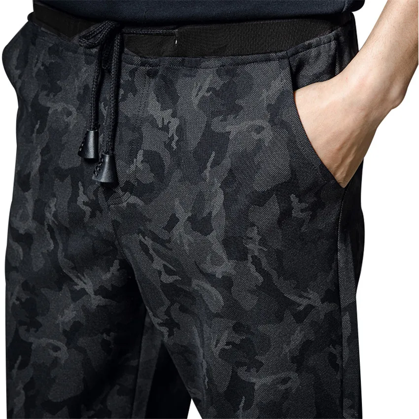 Новые весенние модные шаровары Повседневные мужские камуфляжные брюки тренировочные брюки однотонные брюки-карандаши уличные, для бега тонкие мужские брюки