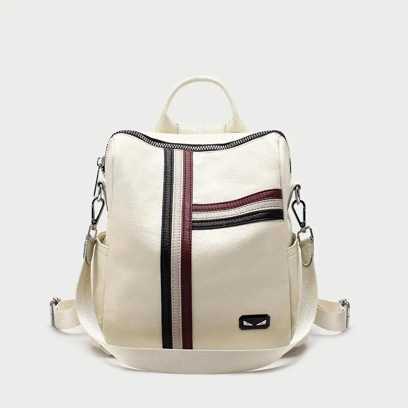 

Genuine Leather Backpack Women New Brand Soft Leather Female Bag Multi Function Sheepskin School Bag Travel Sac Small Backpack