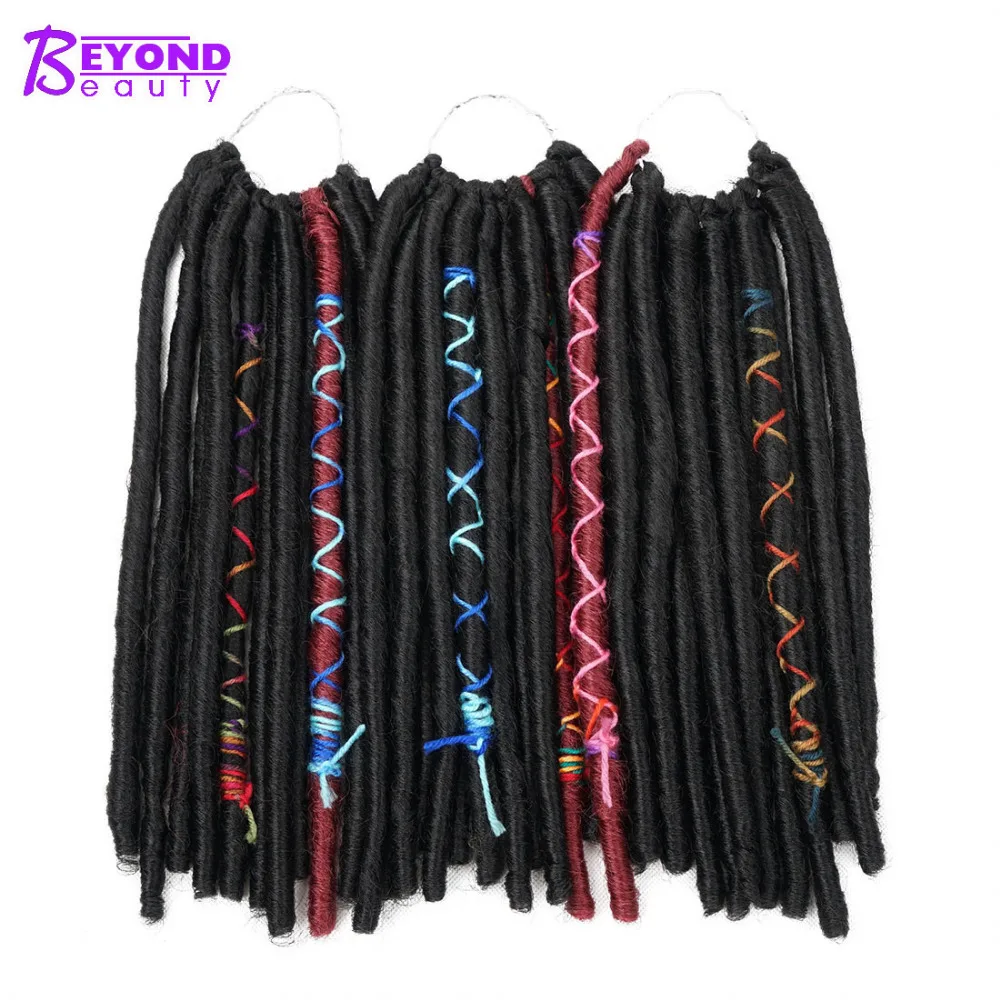 

Short Soft dreadlock Crochet Hair products Beyond Beauty 14inch Synthetic Red Black Dread extensions For Ladies