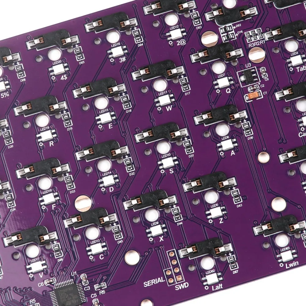 [] DZ60 RGB Горячая замена PCB поддержка только один макет для пользовательской механической клавиатуры cherry mx