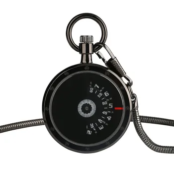 

Vintage Black Numerals Time Read Retro Quartz Pocket Watch With 30cm Chain No Cover Design Men Watches Creative Clock Gifts