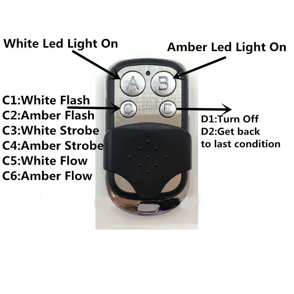 remote controller white and amber led light bar