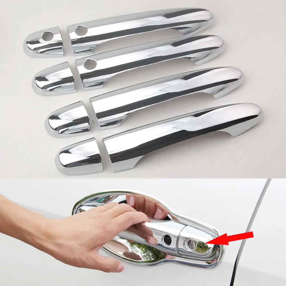 

BBQ@FUKA 8pcs Car Side Door Handle Cover Trim Styling Sticker Smart Holes Fit For Honda CRV 2012 2013 2014 2015 Car accessory