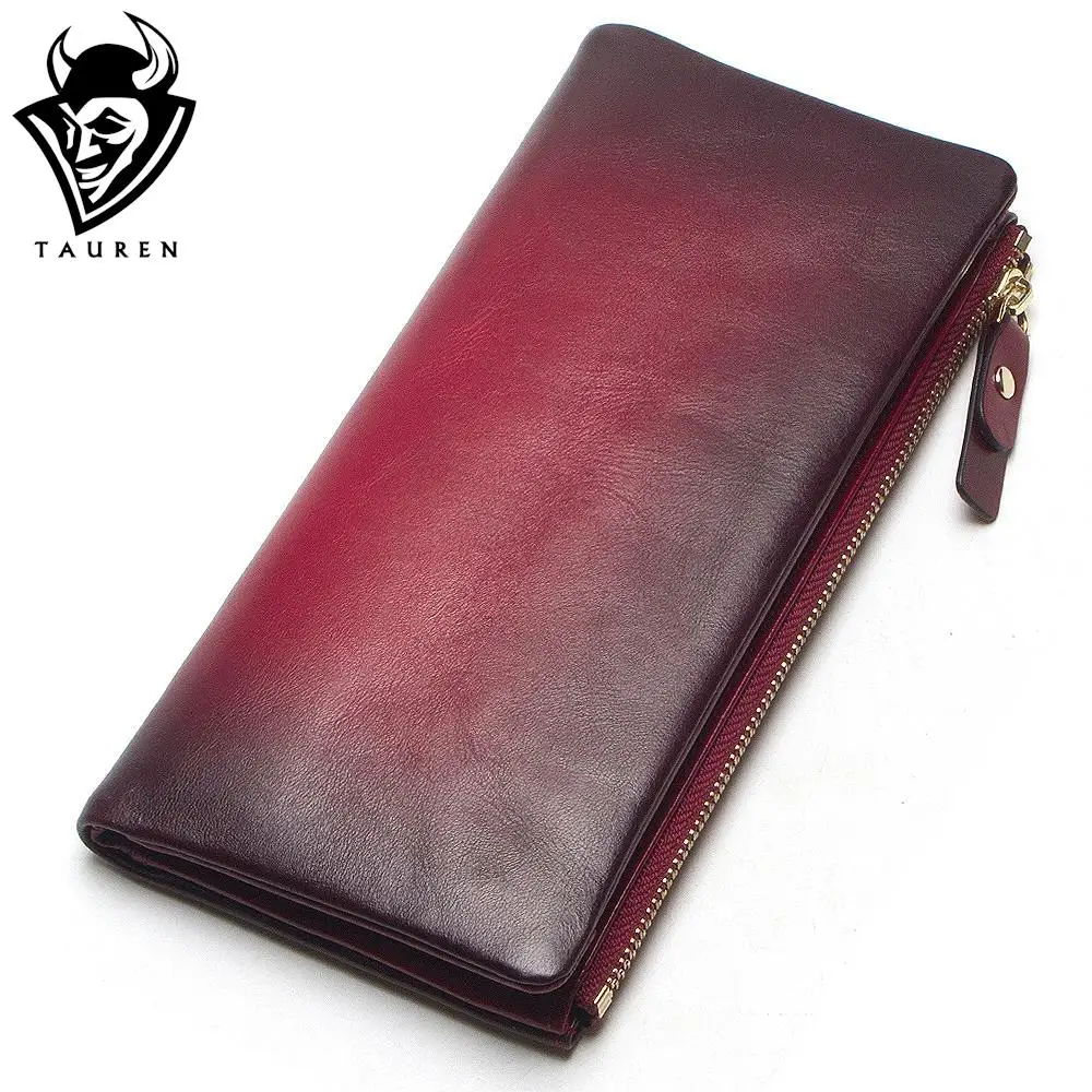 2018 New Arrival Women Wallet Genuine Leather Vintage Female Day Clutches Long Design Clutch Two ...