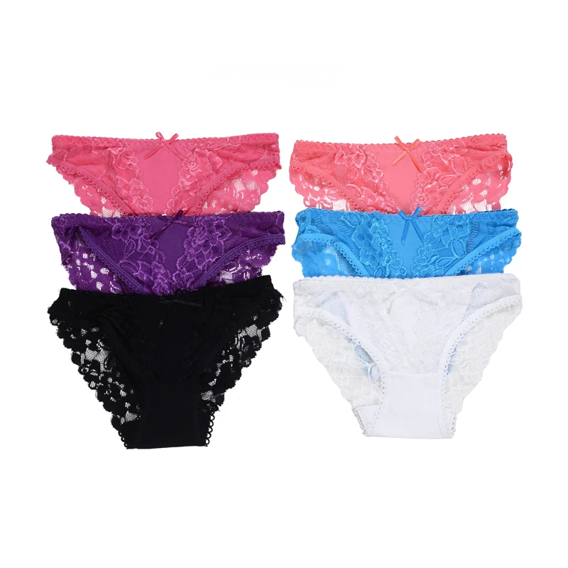 

2018real Solid Cotton Spandex Cute Women Panties Hot Sale Bow Underwear Briefs Gas Thongs Fashion 86417 Price For 6pcs