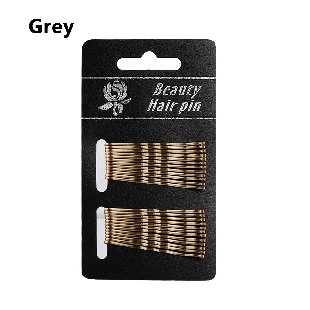 24 шт./компл. золотые/черные заколки для волос заколки шпильки "бобби" Грипсы Заколки для женщин девочек салонные аксессуары для укладки волос - Цвет: Grey