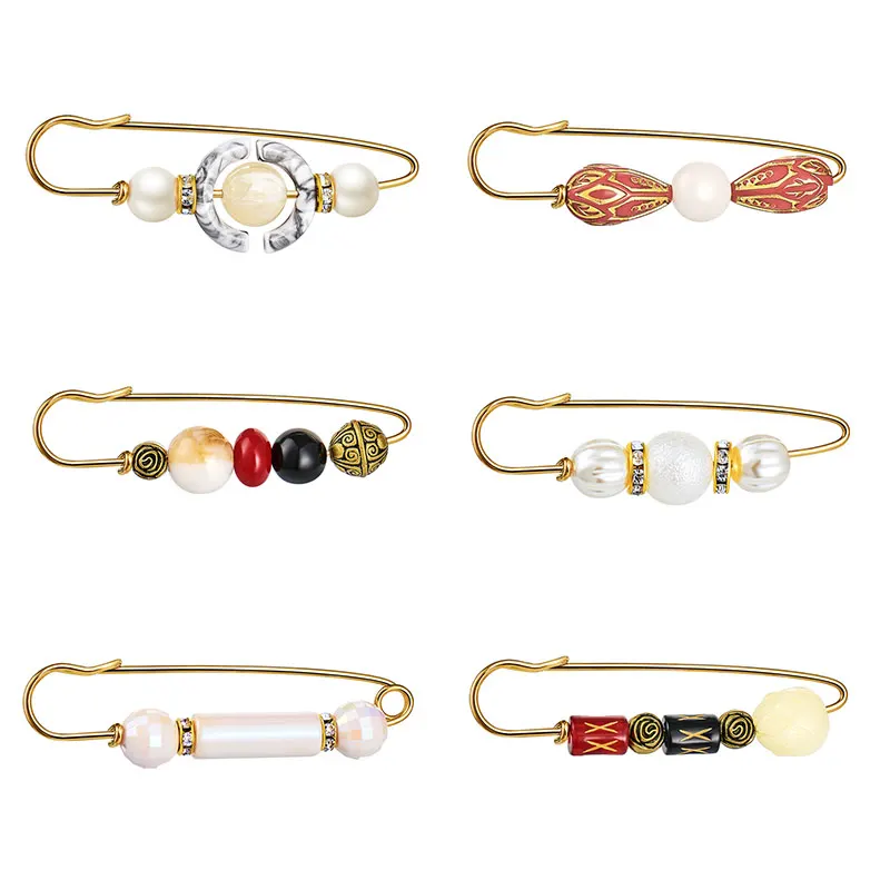 

SHUANGR 1Pcs New Anti Slip Fixed Straps Pin Korean Pearl Brooch Women Charm Accessories Cardigan Anti Wearing Pins Enamel Pin