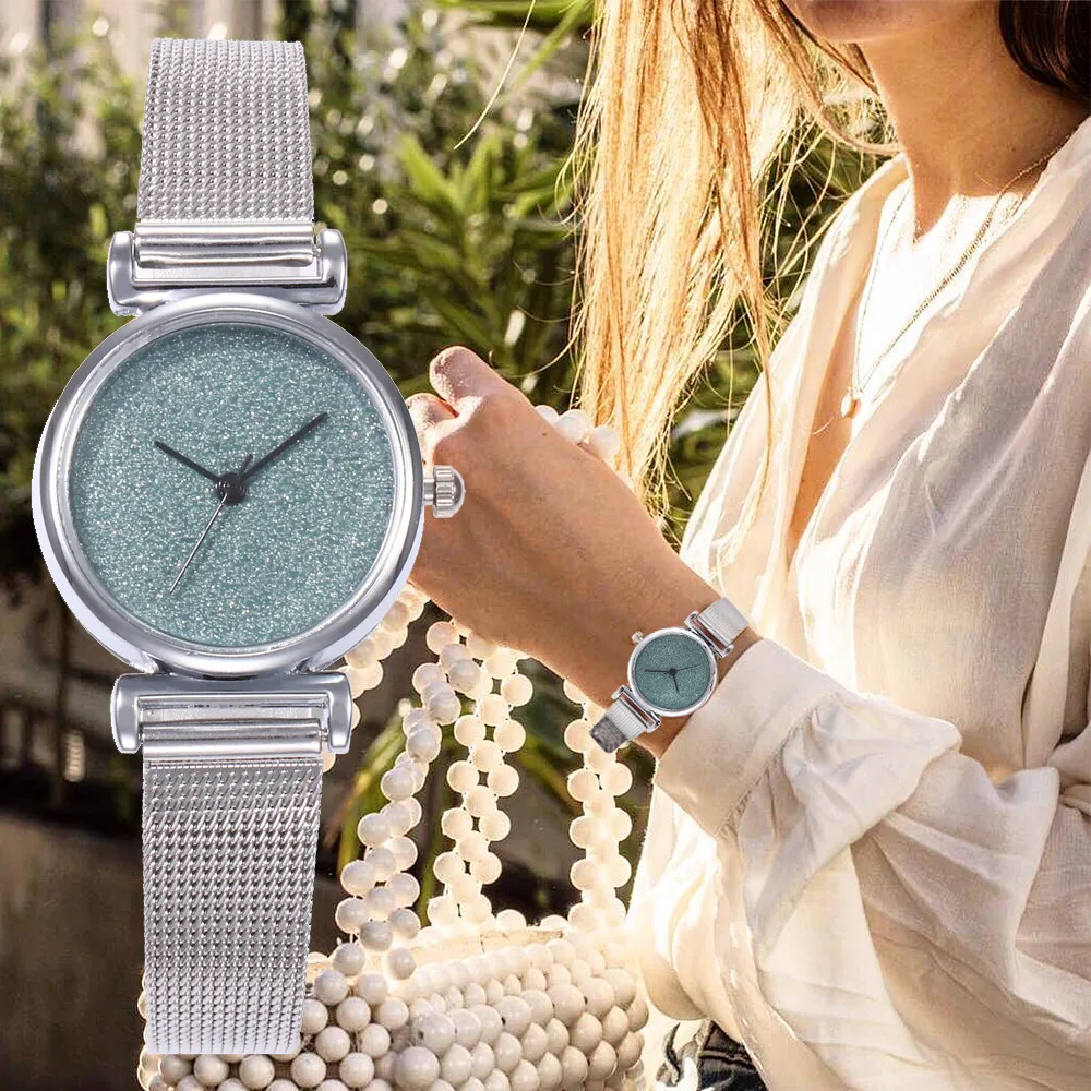 

vansvar Casual Quartz Stainless Steel Band Newv Strap Watch Analog Wrist Watch relogio masculino Multi-color small fresh strip