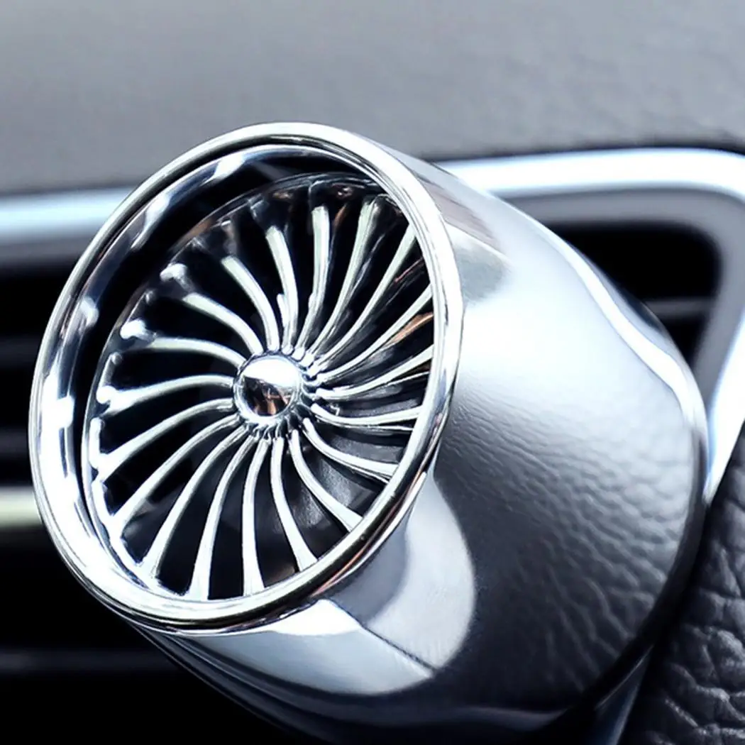 Форма двигателя воздуха на выходе Духи креативный автомобильный сплав вращающийся зажим для ароматерапии - Название цвета: silver