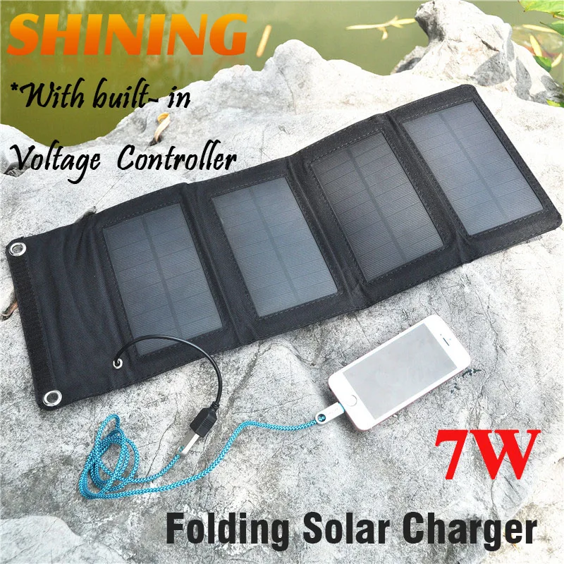 

HOT! 7W Solar Charger For Mobile Phone Solar Panel Charger Foldable USB Battery Charger Wallet Bag For Mobile Phone Power Bank