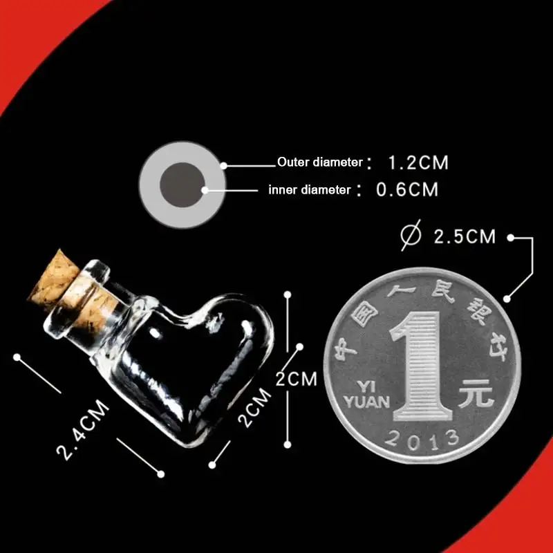 Высокое качество 1 шт. Мини Стеклянная бутылка Желая бутылки контейнеры Дешевые DIY маленькие стеклянные банки Бутылочки для записок пробка поставка - Цвет: 9