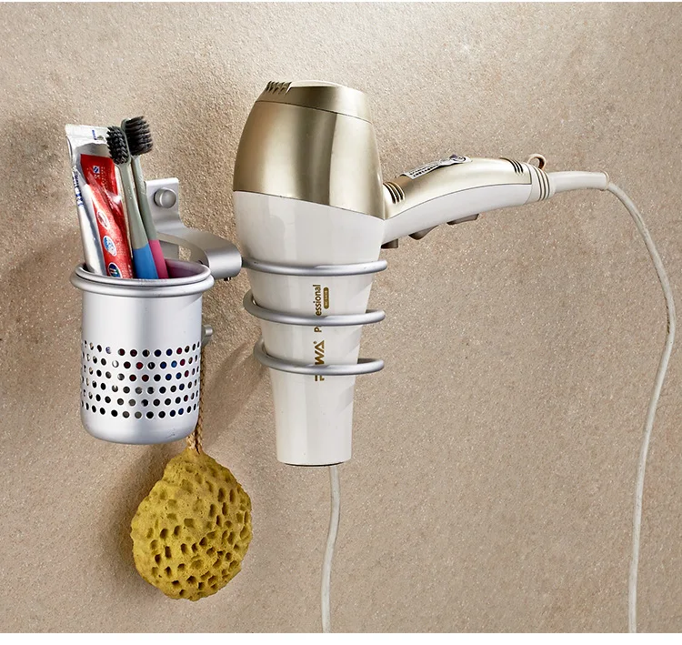 1PC Bathroom Wall mounted Hair Dryer Rack Wall Shelf Storage Hairdryer