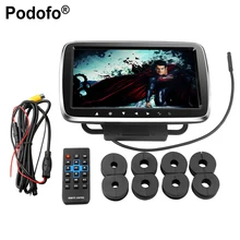 Podofo 9″ Car Headrest Monitor With DVD Display Screen KTV Music Player Support 1080PHD Movies + Headphone Two Video Input