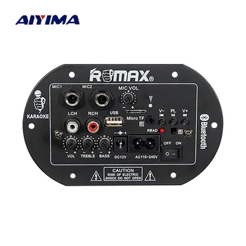 

AIYIMA Bluetooth Subwoofer Car Home Power Amplifiers Board Amplificador 12V220V With Dual Microphone DIY For Home Theater
