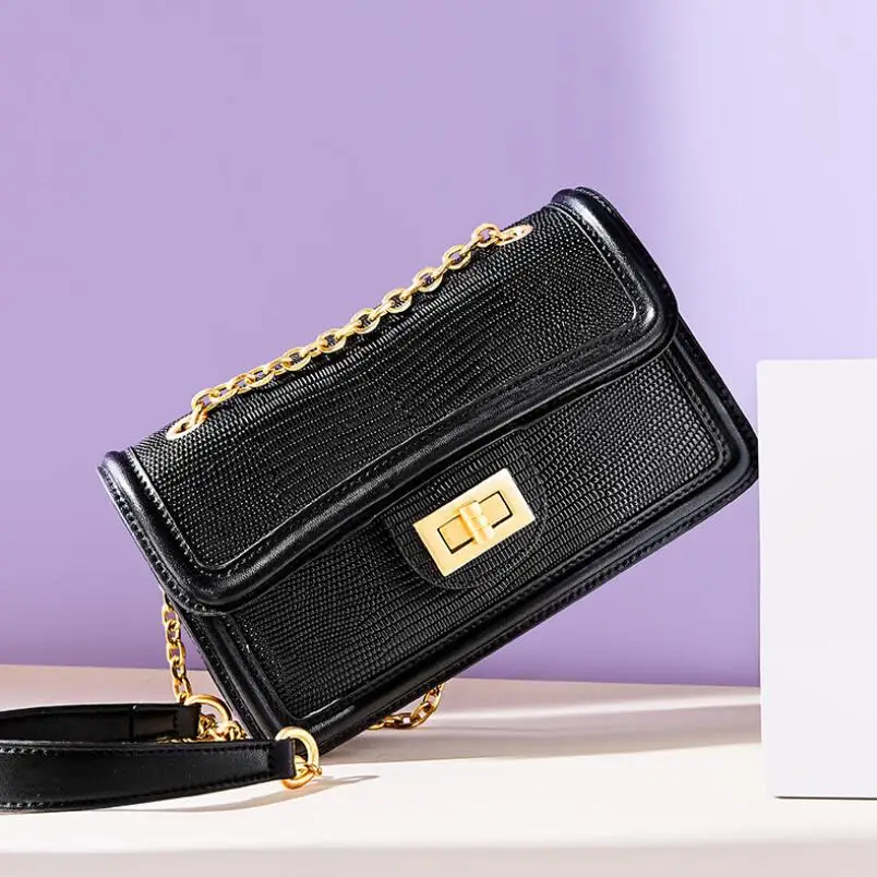 

FoxTail & Lily Summer Popular Lizard Grain Women Messenger Handbags Fashion Small Flap Bag Ladies Chain Shoulder Crossbody Bag