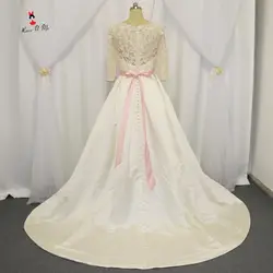 Винтаж Boho Свадебное платье с длинным рукавом невесты Платья для женщин Vestido De Noiva princesa плюс Размеры дешевые свадебные платья gelinlik BODA