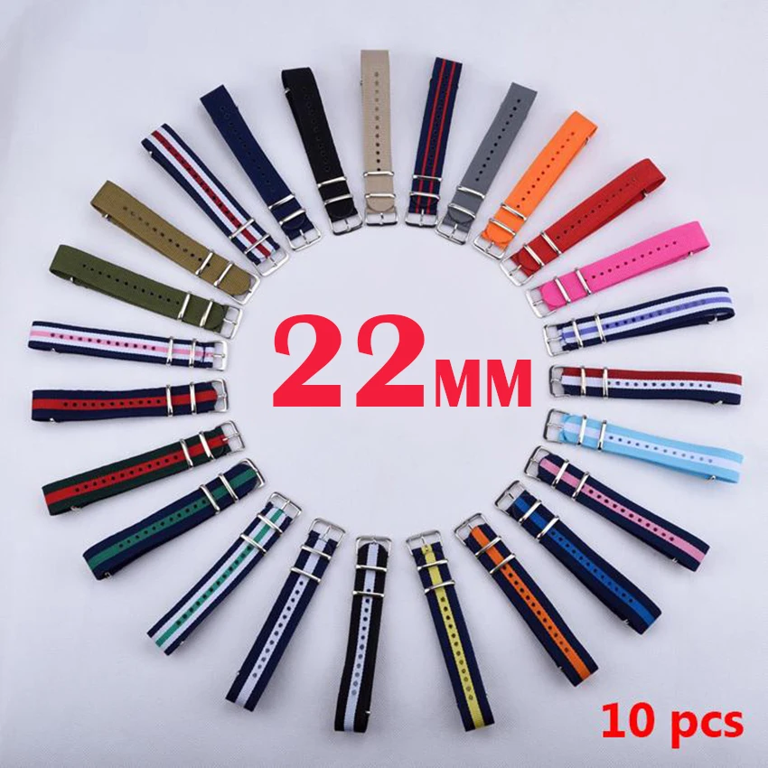 BUMVOR HOT 10PCS/Lot 22 mm Watchband Wholesale Watches Men Nylon Nato Strap 22mm Watch Band Waterproof Watch Strap For Watch BUMVOR HOT 10PCS/Lot 22 mm Watchband Wholesale Watches Men Nylon Nato Strap 22mm Watch Band Waterproof Watch Strap For Watch