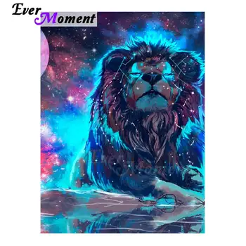 

Ever Moment Diamond Painting Lion Full Square Drill Mosaic Decoration Of Rhinestone Diamond Embroidery Mosaic Cross Stitch 3F160