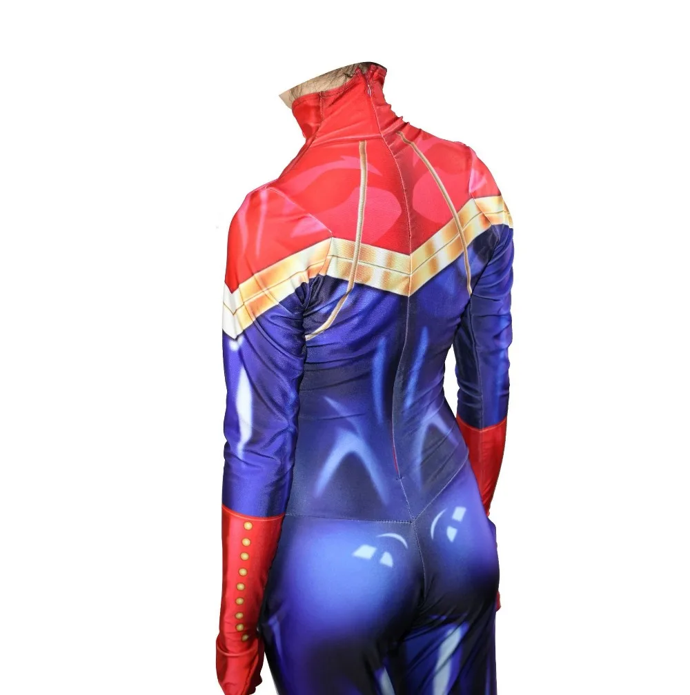  Captain Marvel Ms Marvel Carol Danvers Jumpsuit Catsuit Sexy Cosplay Costumes Halloween Women Bodys