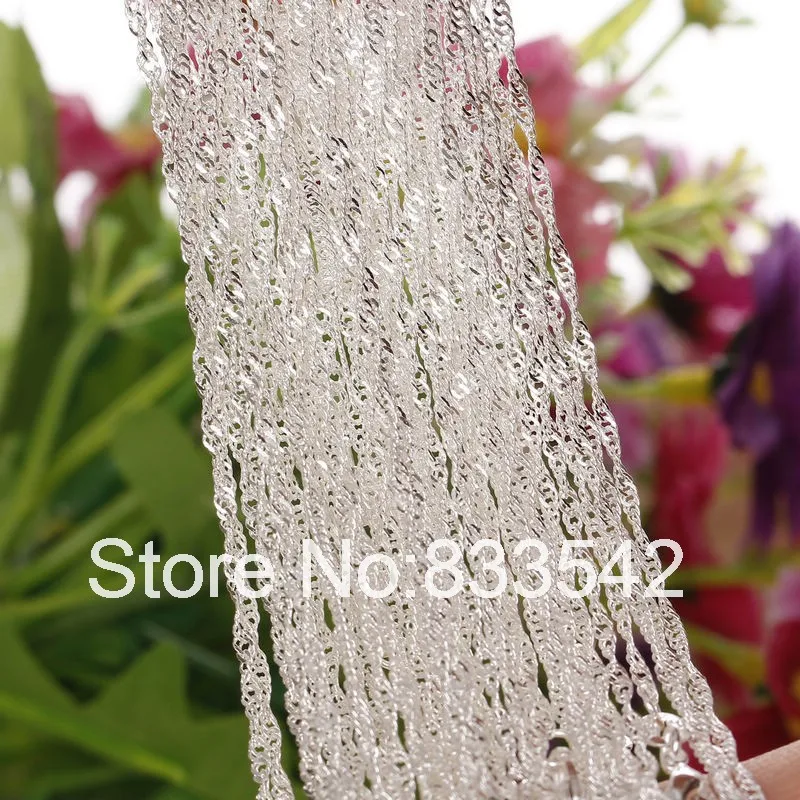 

Bulk Wholesale Lots 10PCS 925 Stamped Silver Color 1mm Women's Necklace Water Wave Snake Chain 16''-30' for Women Lobster Clasp