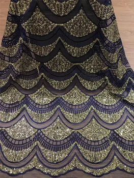 

New design best quality african tulle mesh lace with sequins JRB-121410 fashion embroidery lace fabric