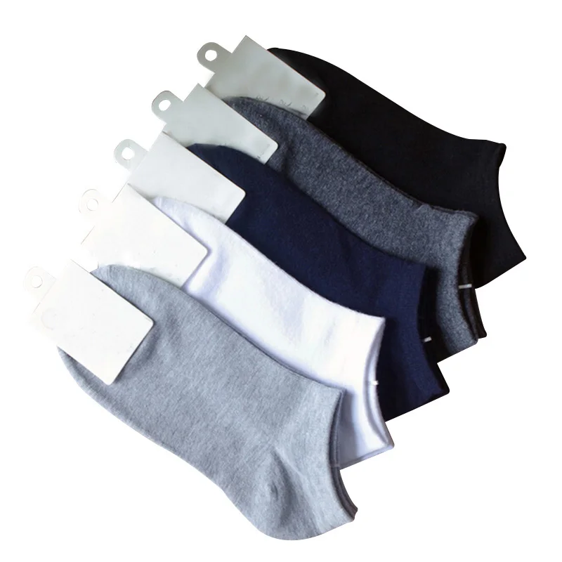 

5 Pairs/set Men's Cotton Boat Socks Invisible Solid Ankle Socks Breathable Short Socks for Men Casual Bamboo Fiber Socks
