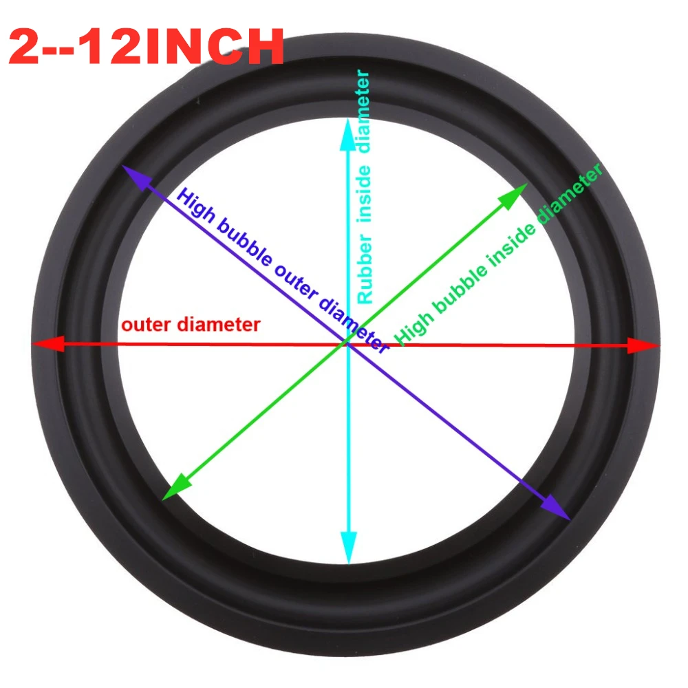 

2Pcs Audio Active Speakers 2/5/6.5/8/9/10/12 Inch Speaker Rubber Surround Foam Edge Sponge Speaker Repair Parts Accessories