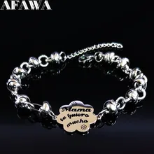 Модные MAMA браслеты из нержавеющей стали женские подвески серебряного цвета браслет ювелирные изделия pulseras acero inoxidable mujer B18101