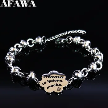 

2020 Fashion MAMA Stainless Steel Bracelets Women Silver Color Charms Bracelet Jewelry pulseras acero inoxidable mujer B18101