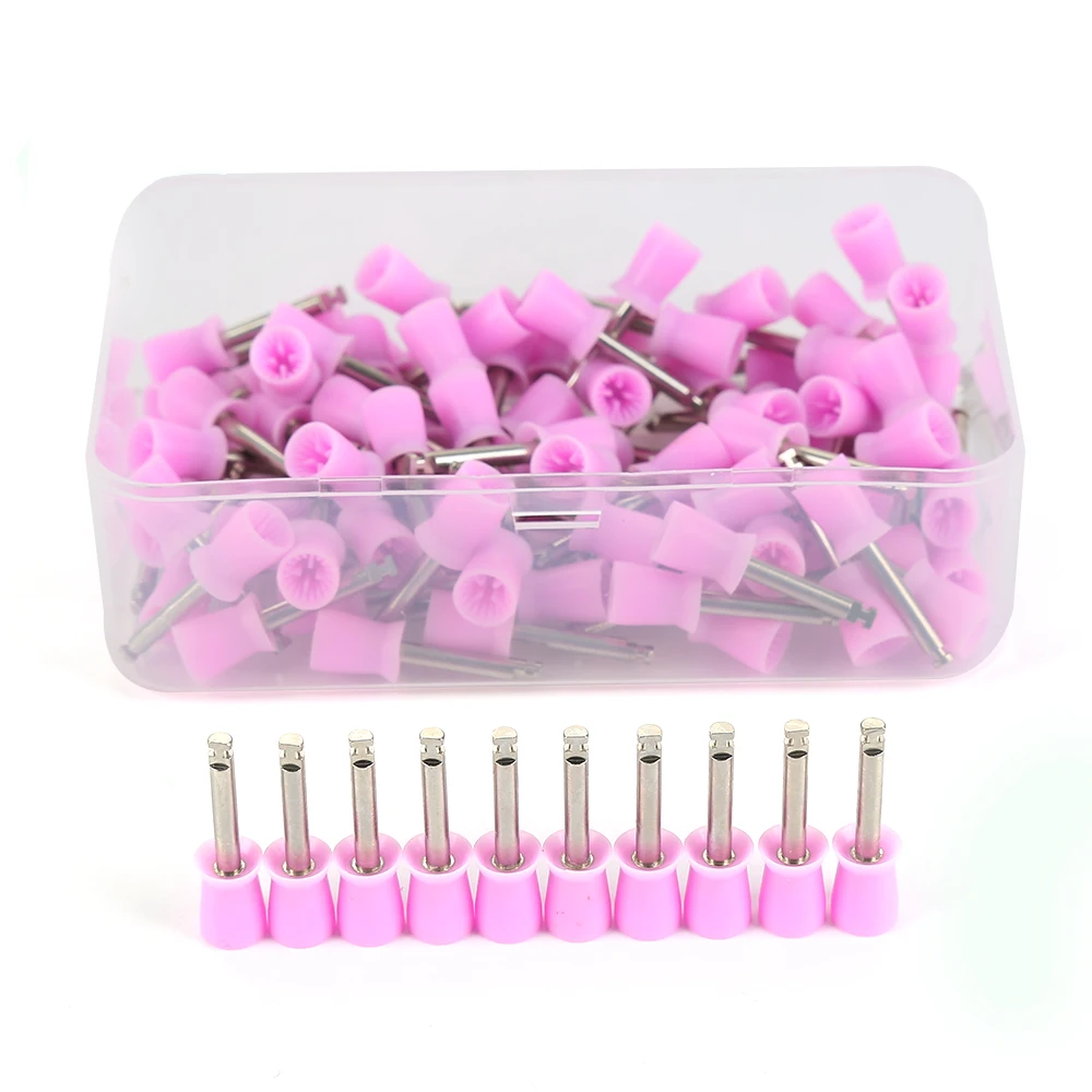 

MSQ 100pcs Dental Tooth Polish Polishing Cup Prophy Brush Rubber Dental Latch Rubber Cups Dental Care Tool for Oral Hygiene GHMY
