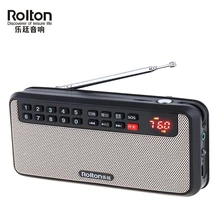 Портативное радио Rolton T60, USB, мини FM радио, динамик, светодиодный дисплей, сабвуфер, MP3, музыкальный плеер, поддержка карт TF