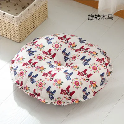 Разноцветные льняные футон большие напольные подушки в японском стиле футон подушка для медитации домашний декор подушка для сиденья - Цвет: 156698 wood horse
