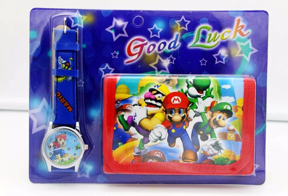 Super Mario bambini Set orologio e la borsa del portafoglio da polso al  quarzo Di Natale regalo Dei Bambini Del Fumetto orologi studenti orologi  regalo|Children's Watches| - AliExpress