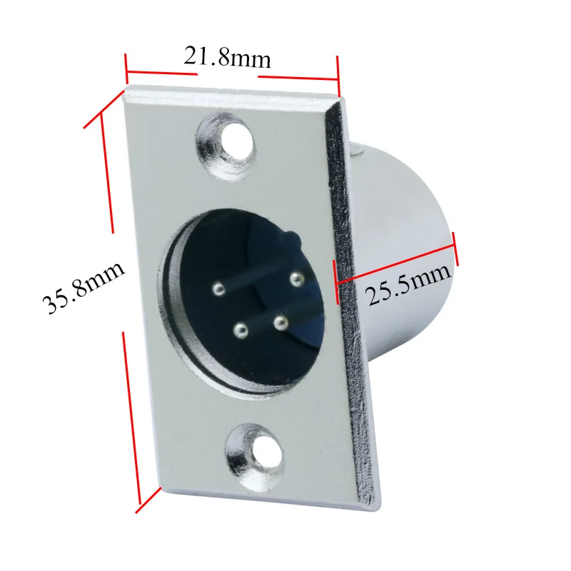 4pin XLR male plug panel mount connector