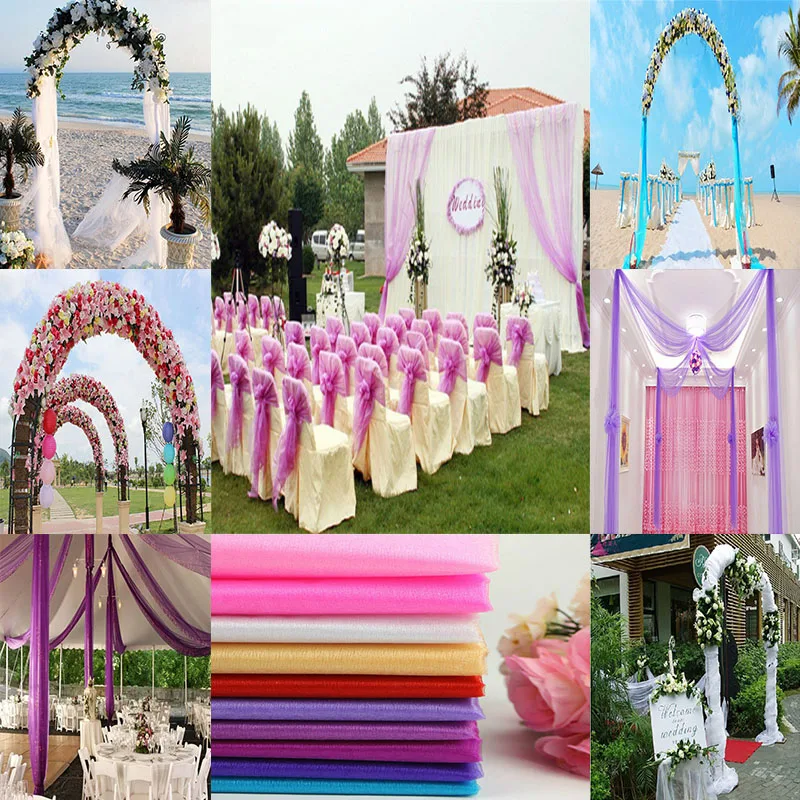 48cm 5m Wedding Crystal Organza Tulle Fabric Venue Layout For