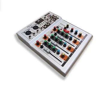 

Professional Four-Channel USB PA DJ Mixer with 3-band EQ & LED 48V phantom