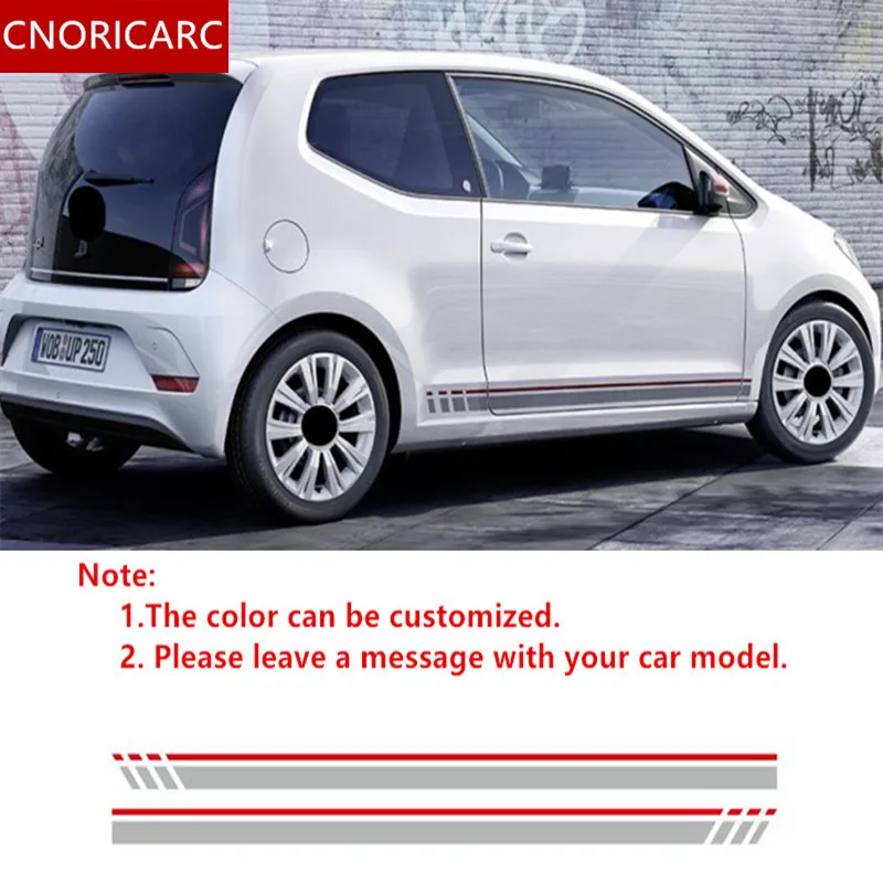 

CNORICARC Car Body Side Skirt Stickers Sport Car Styling Vinyl Decal For Volkswagen Golf 7 POLO UP Automobiles Accessories