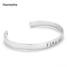 

New Rise up Stainless Steel Bangles Men Charm Bracelets Adjustable Silver Plated Tone Cuff Fahion Jewelry Bracelet Homme Gift