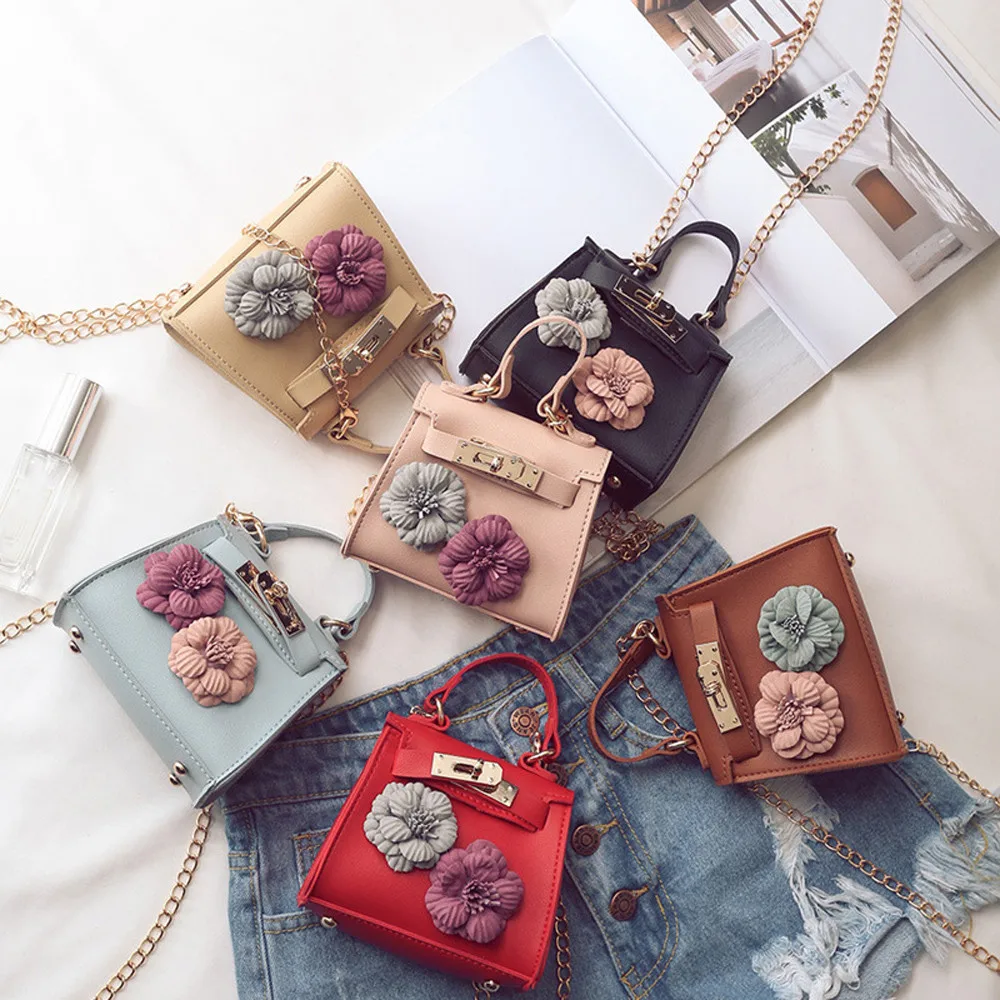 

Fashion Women Leather Flowers Handbag Cross Body Shoulder bags for women Korean version Wild Messenger Coin Bag tas wanita