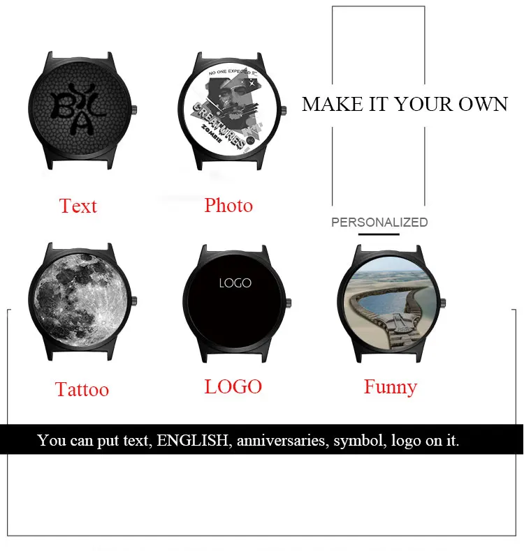 CL031 OEM брендовые черные часы циферблат настроить логотип мужские часы нержавеющая сталь и кожаный ремешок сделать свой собственный логотип часы