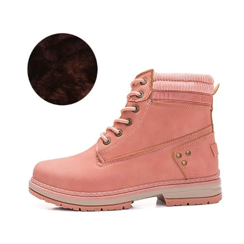 

Large Size 36-41 2018 Winter Warm Shoes Outdoor Rivets Women Single boots Cotton-padded Shoes S-138