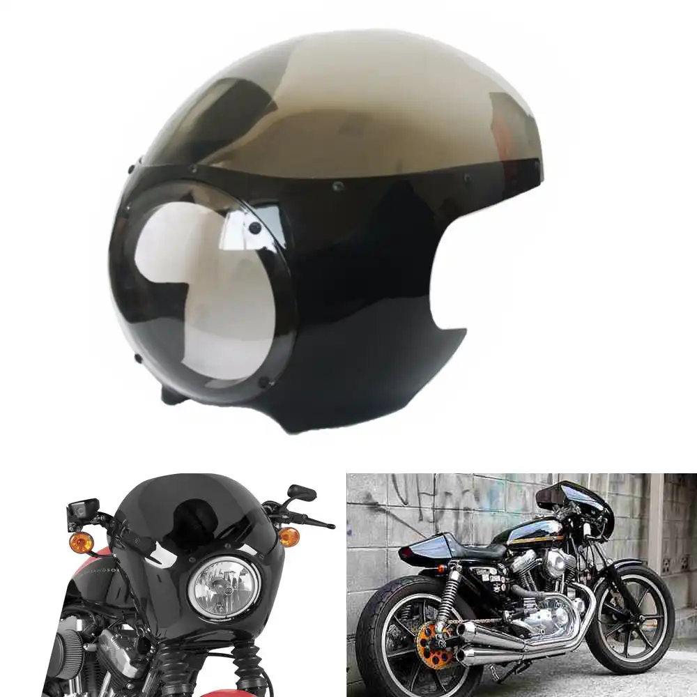 オートバイ黒 5 3 4 カフェレーサーヘッドライトフェアリングフロントガラススポーツスター 8 10 イナ カバー オーナメント作り Aliexpress
