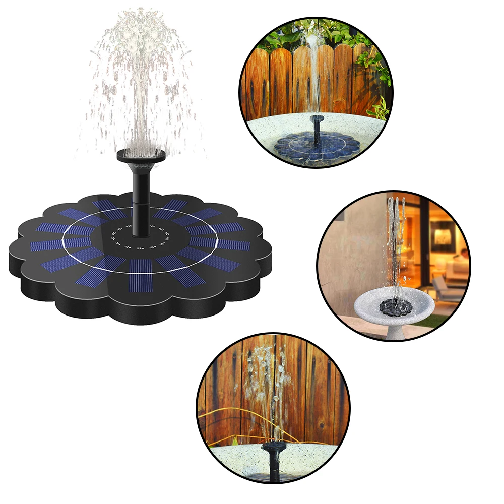 

1.5W Solar Power Fountain Birdbath Pump Brushless Anti-Blocking Pump Plants Watering Kit Bird Bath Garden Pond Solar Fountain