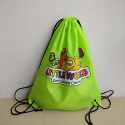 Оптовая Продажа 1000 шт./лот размер 42 Hx34cm 210D нейлон сумки индивидуальные ваш собственный логотип Drawstring сумка-рюкзак подарок эко-сумки