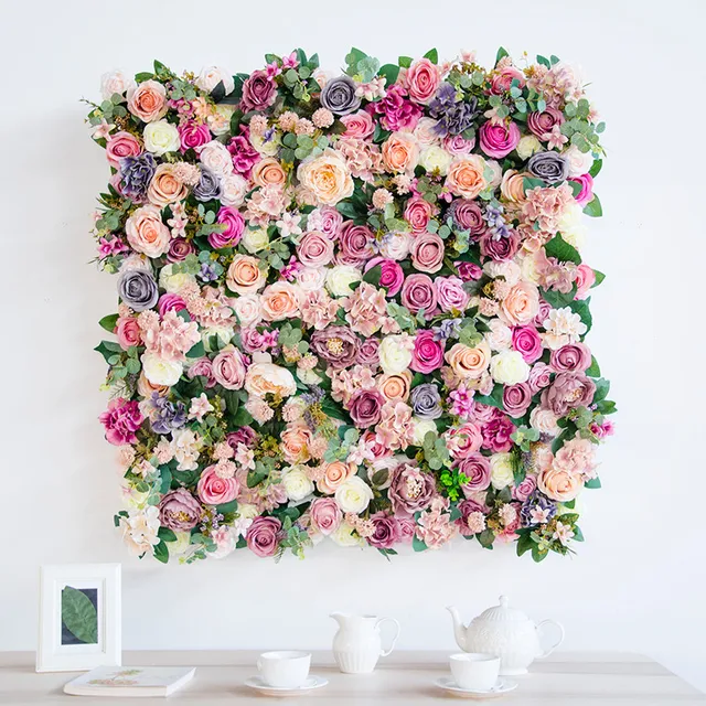 1 square meter artificial rose fake flower wall background wedding