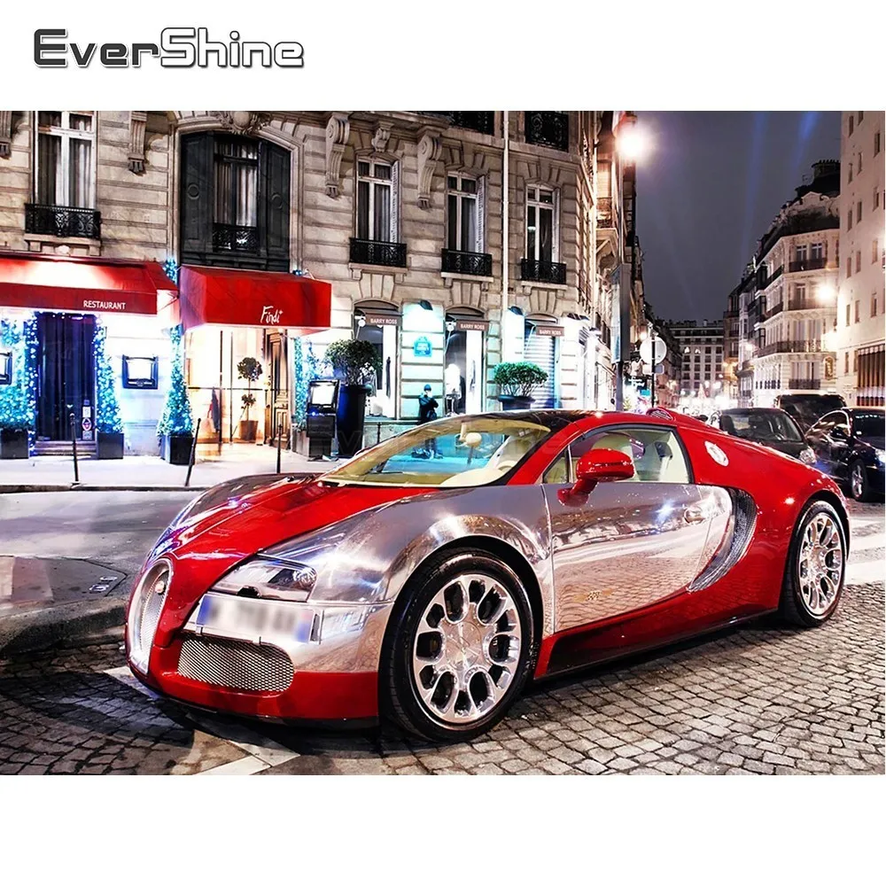 

EverShine DIY Diamond Mosaic Scenery Full Square Diamond Painting Car Picture Of Rhinestones Diamond Embroidery Wall Decoration
