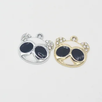 

30 PCS high Quality Bear Enamel Alloy jewelry Headdress pendants for bracelet necklace DIY jewelry making js1017