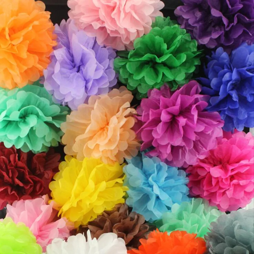 

5pcs/Pack 15cm,20cm,25cm Lavender/Purple Tissue Paper Pom Poms For Baby Birthday Party Wedding Party Decoration Colorful