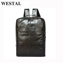 WESTAL Men Backpacks for laptop Genuine Leather Men’s Travel Bag back pack man male Backpack male Casual backpacks for men 9081